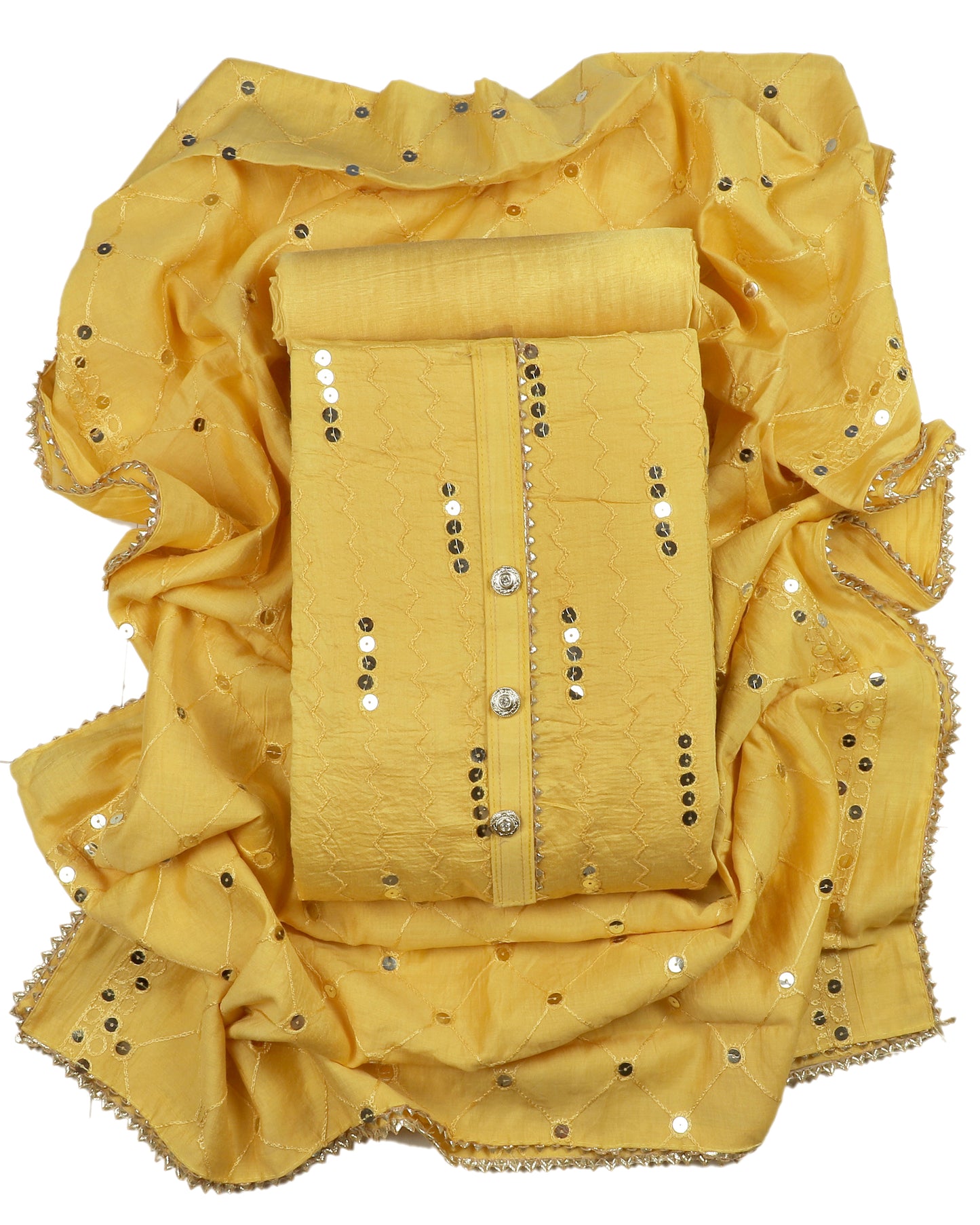 Chanderi Cotton bland unstitched dress material