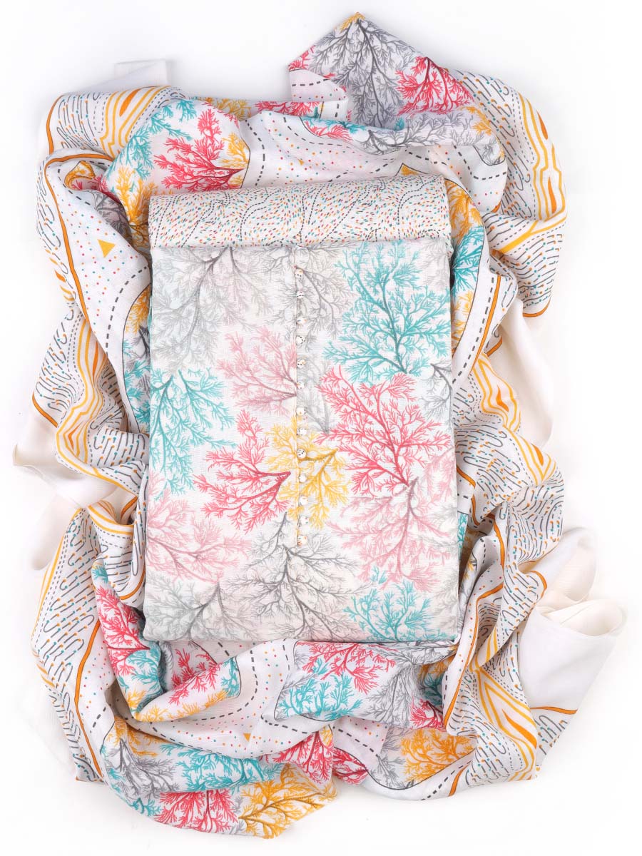 Cotton bland unstitched dress material