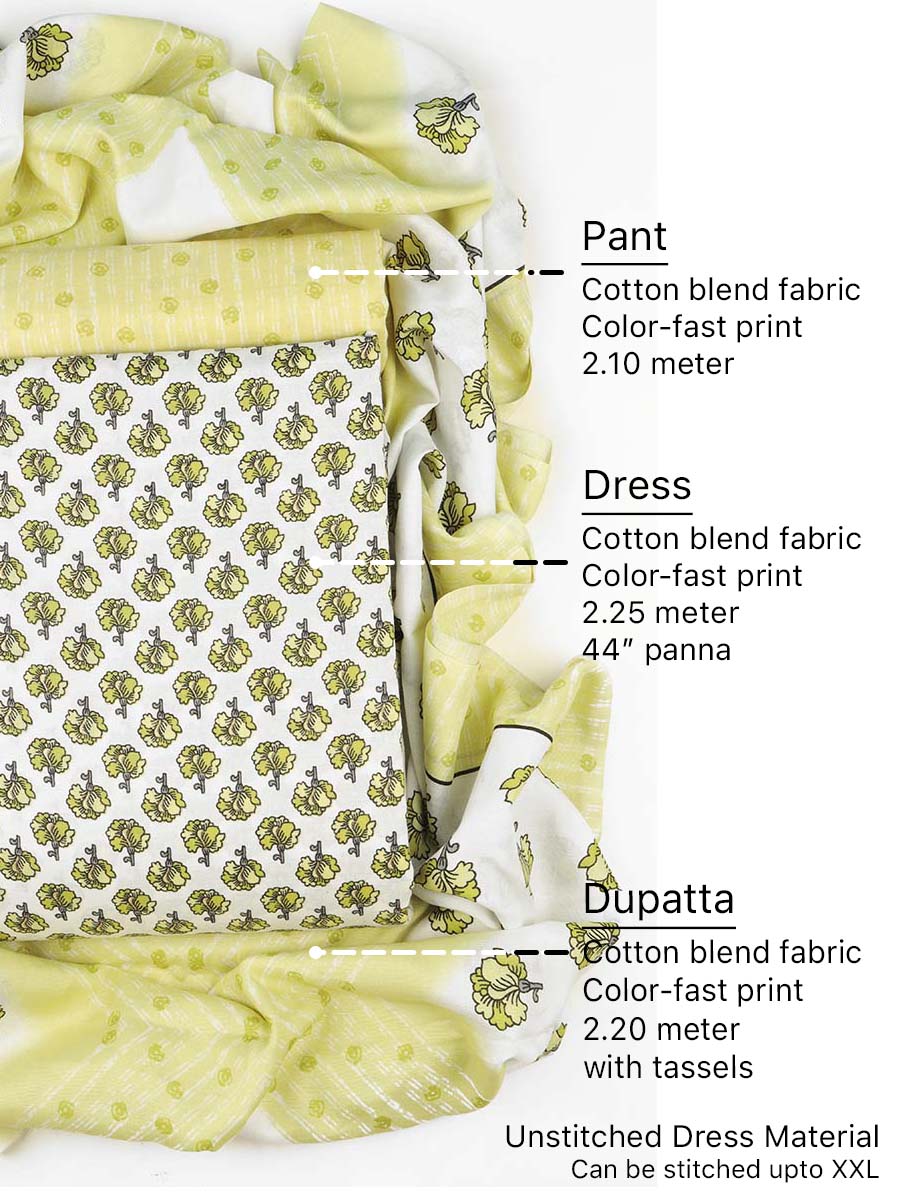 Cotton bland unstitched dress material