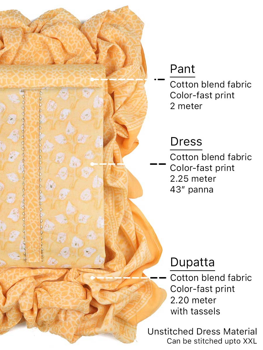 Cotton bland unstitched dress material