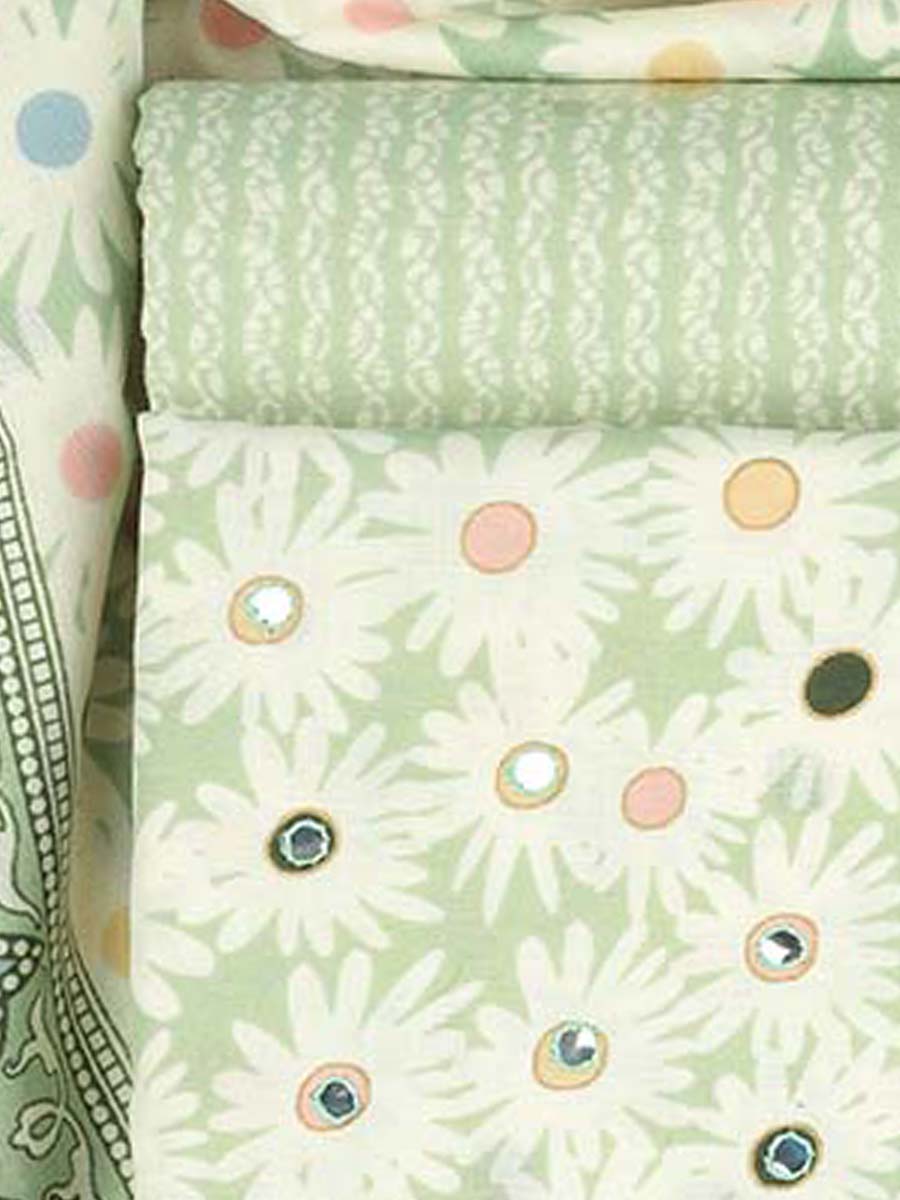 Cotton bland unstitched dress material