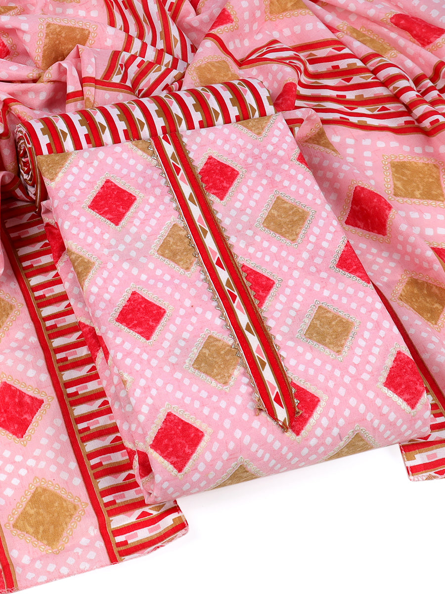 Cotton blend Print unstitched dress material