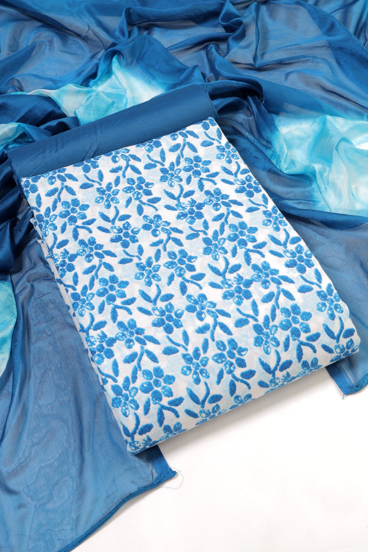Cotton blend Print unstitched dress material