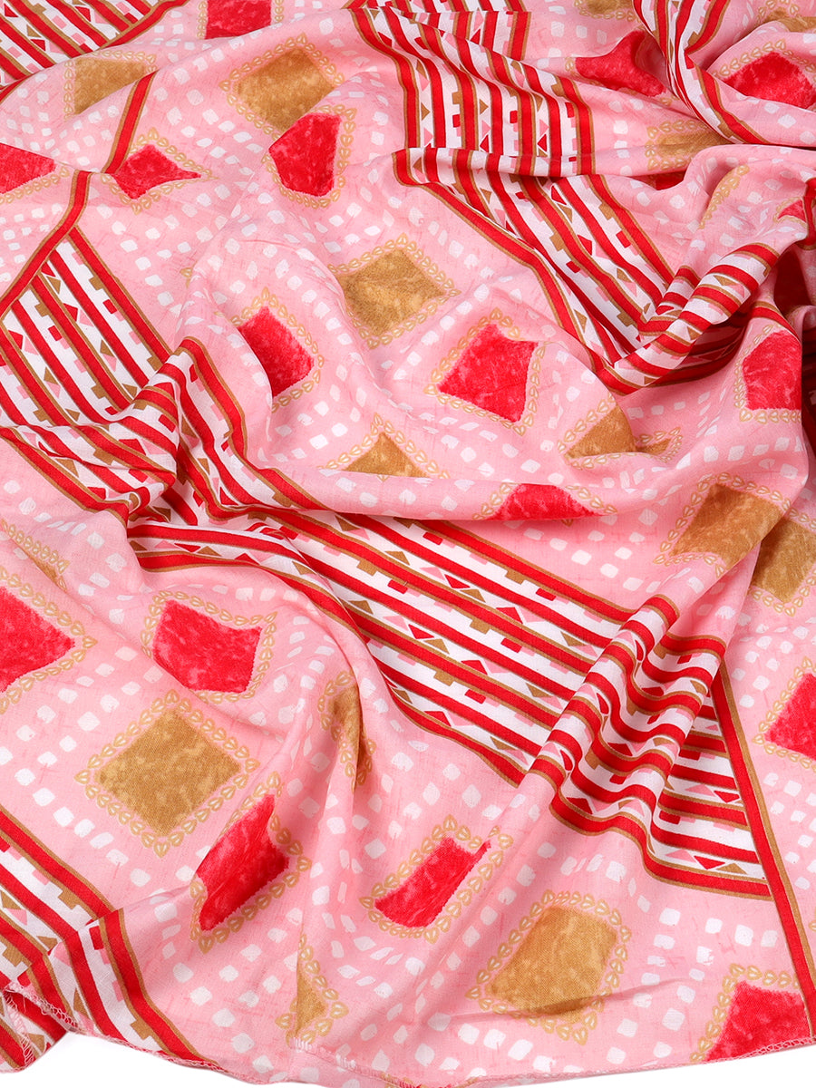 Cotton blend Print unstitched dress material