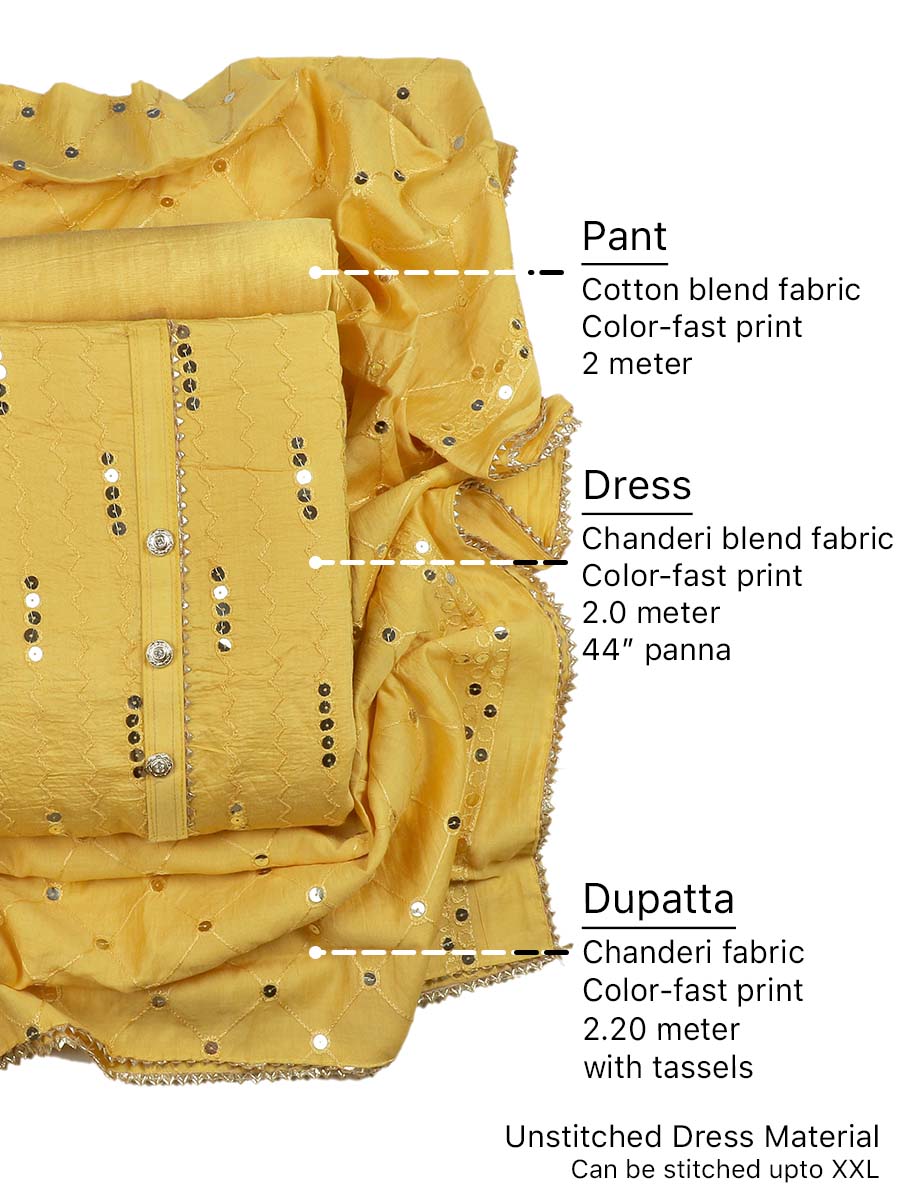 Chanderi Cotton bland unstitched dress material