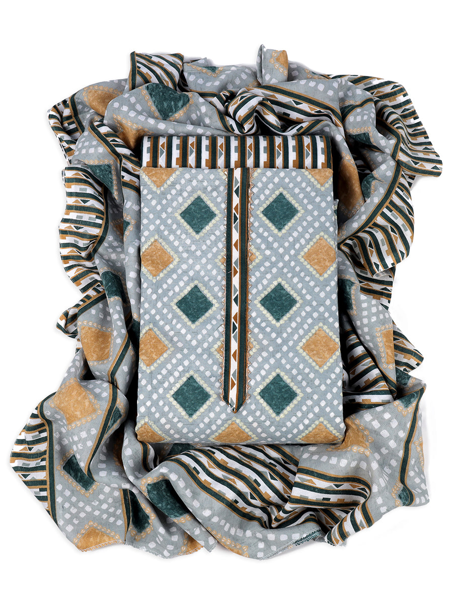 Cotton blend Print unstitched dress material