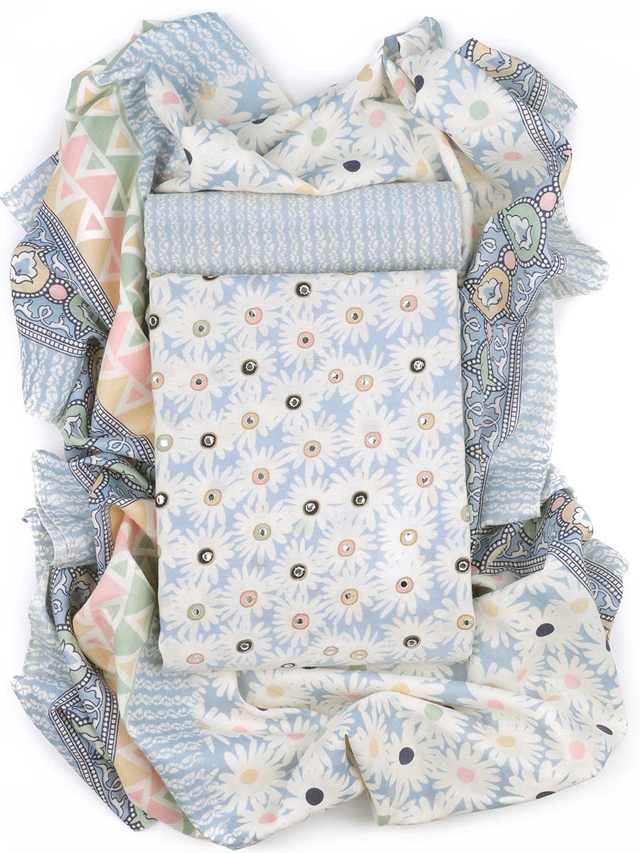 Cotton bland unstitched dress material