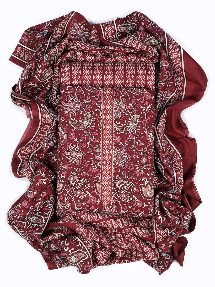 Cotton blend Print unstitched dress material