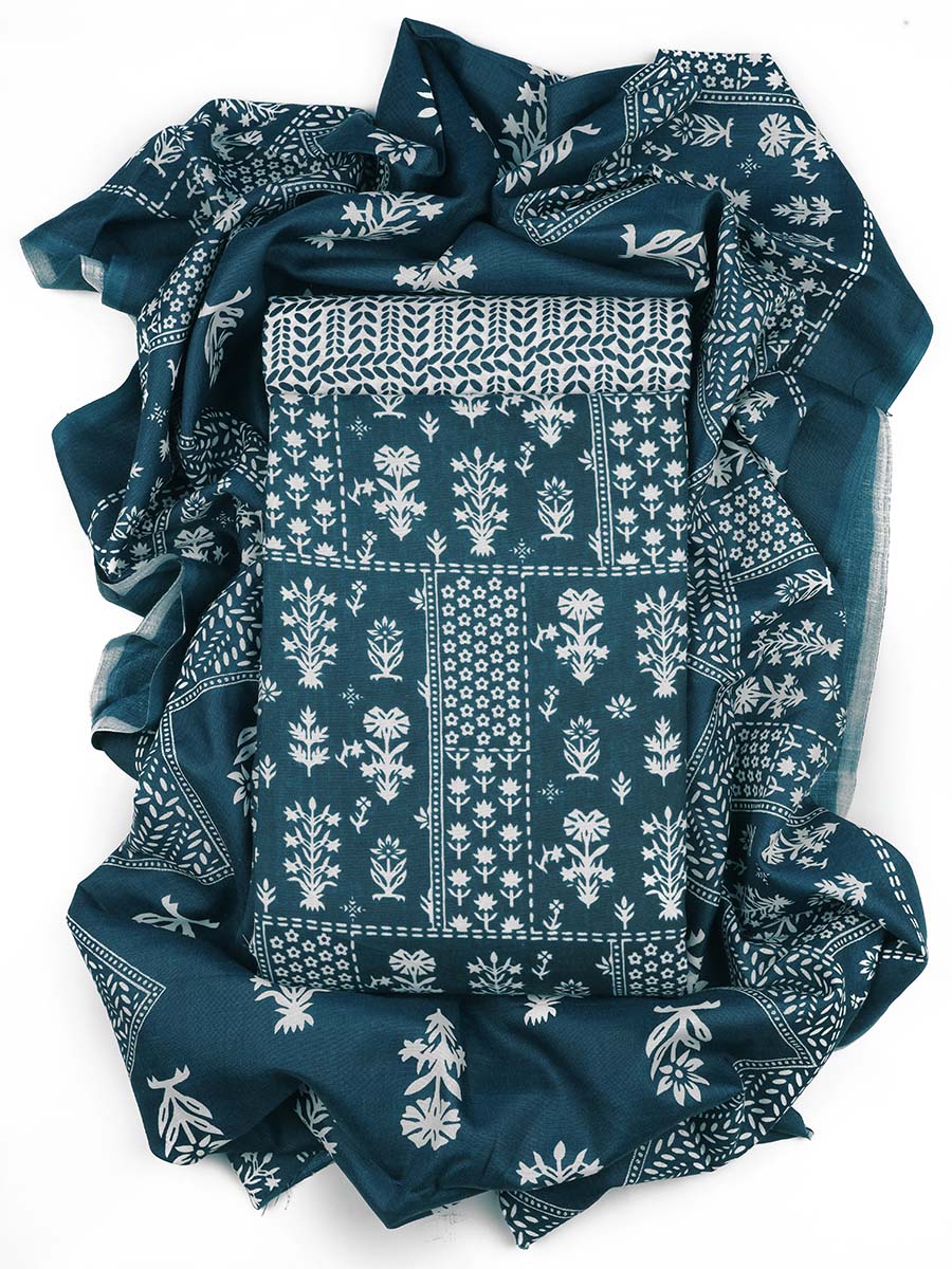 Cotton bland unstitched dress material