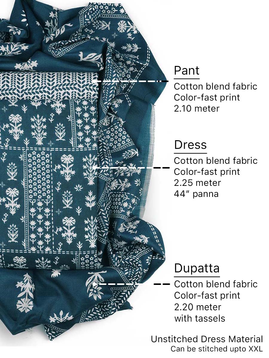 Cotton bland unstitched dress material