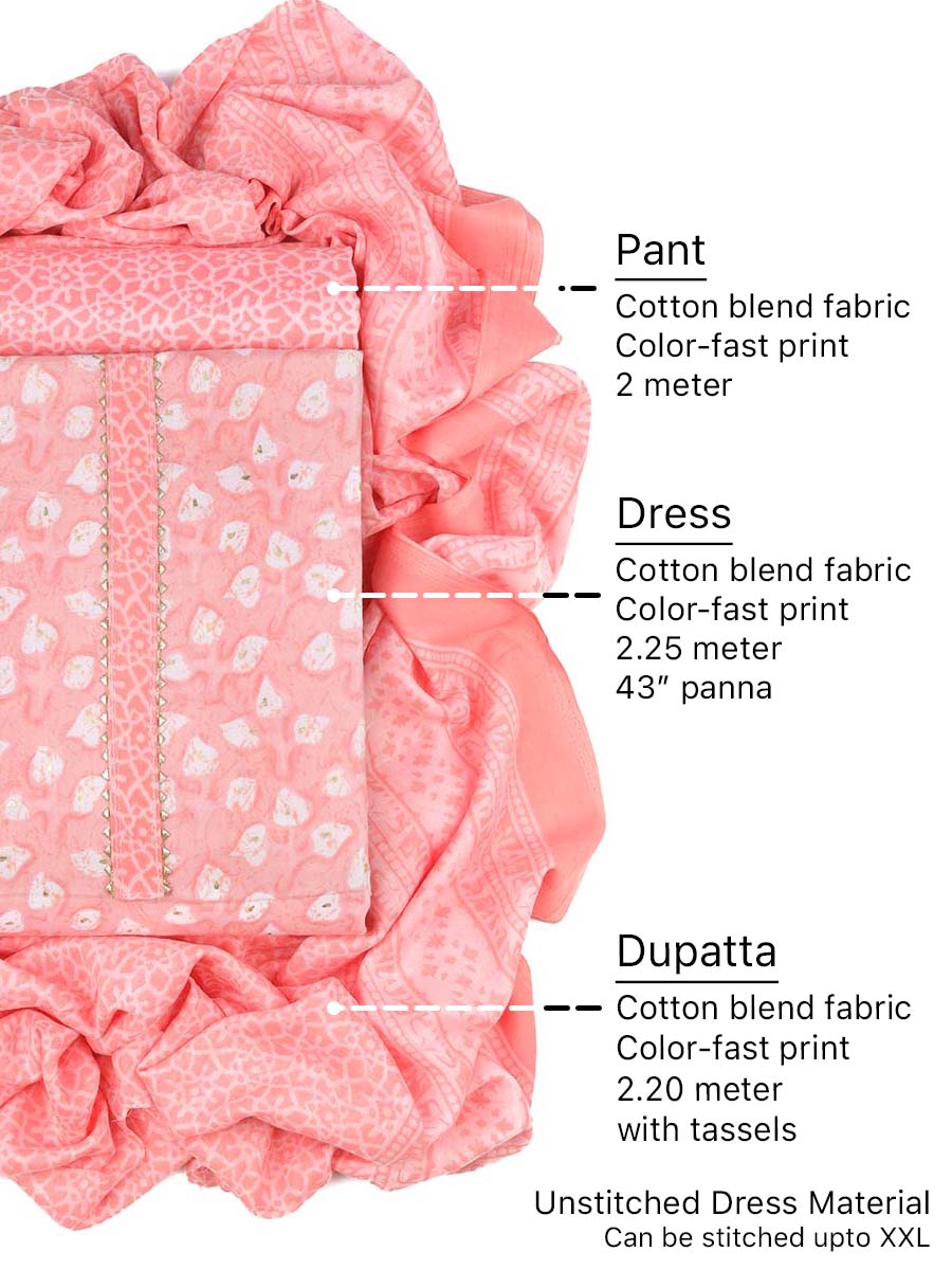 Cotton bland unstitched dress material