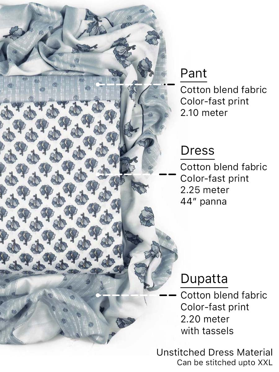 Cotton bland unstitched dress material