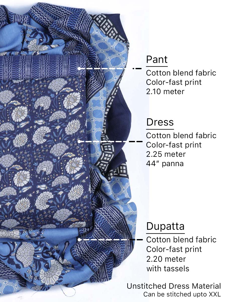 Cotton bland unstitched dress material