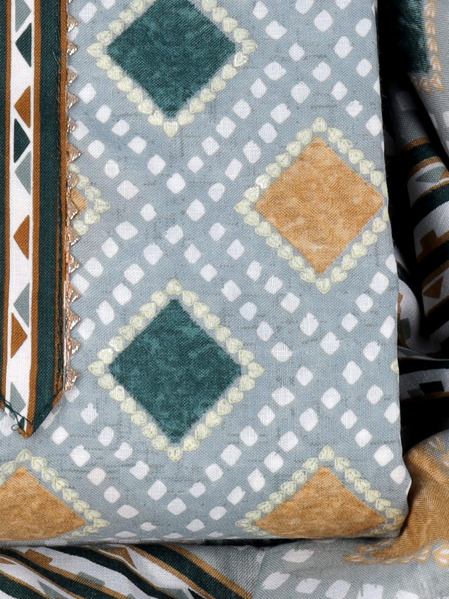 Cotton blend Print unstitched dress material