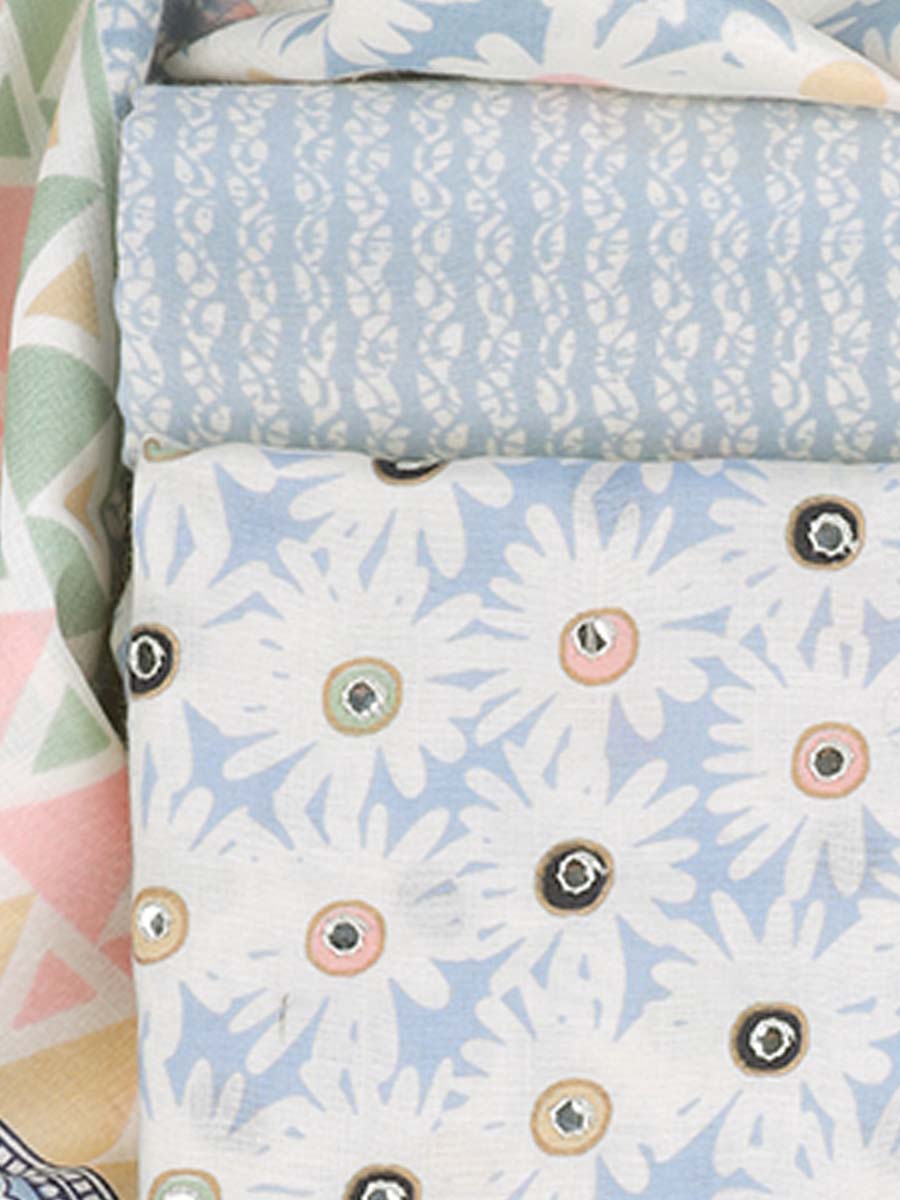 Cotton bland unstitched dress material