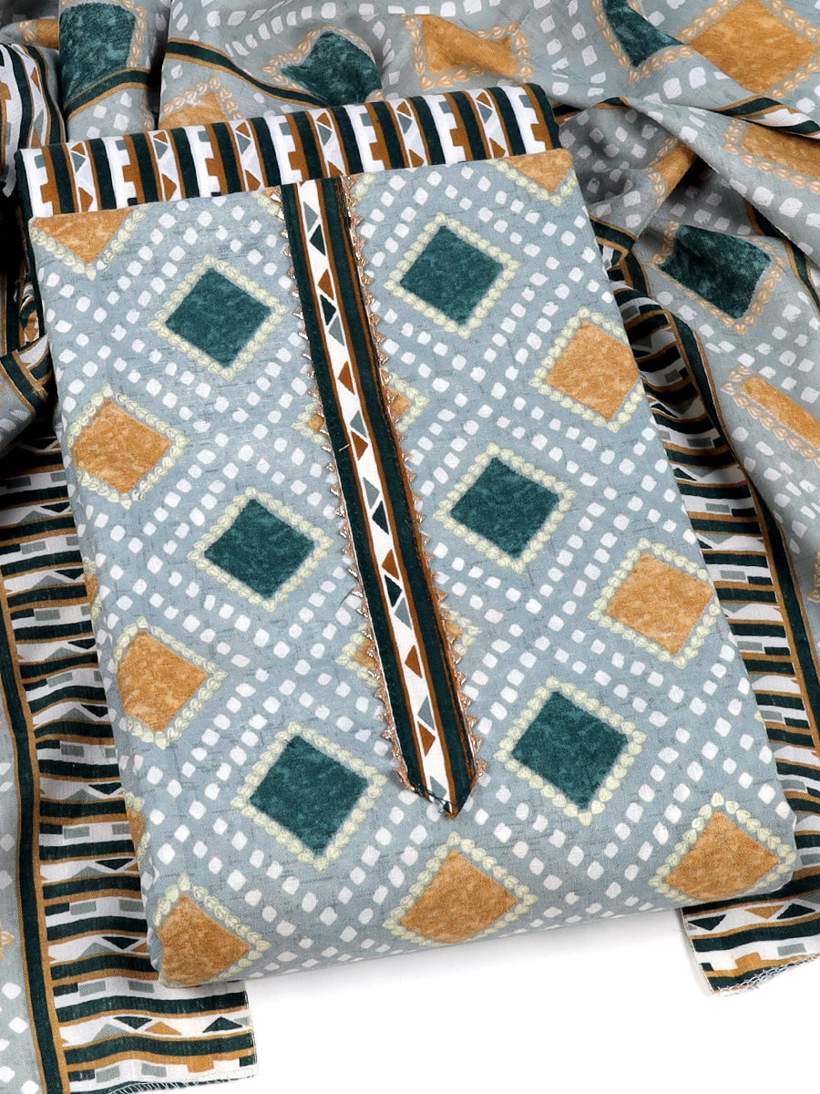 Cotton blend Print unstitched dress material