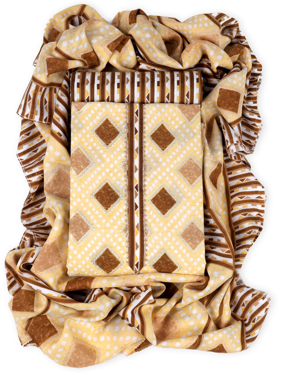 Cotton blend Print unstitched dress material