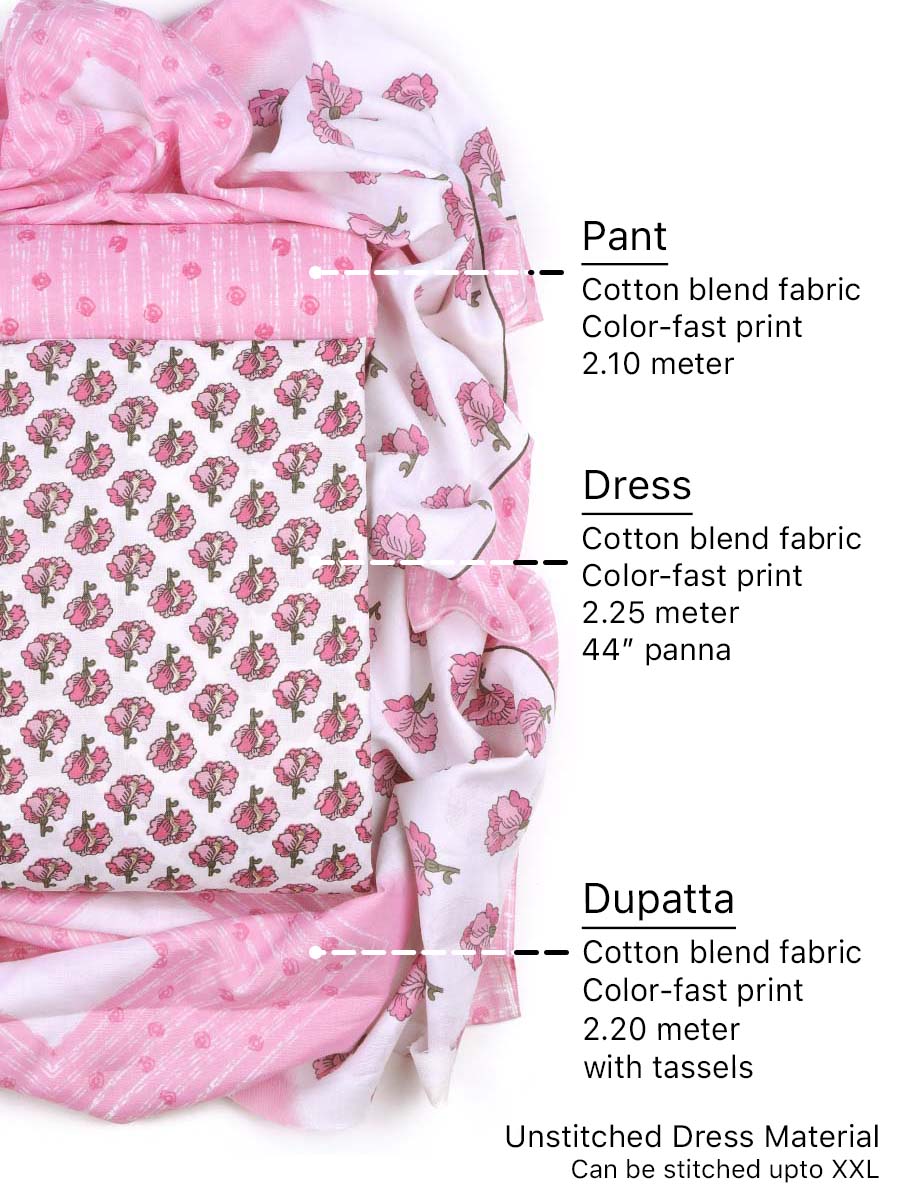 Cotton bland unstitched dress material