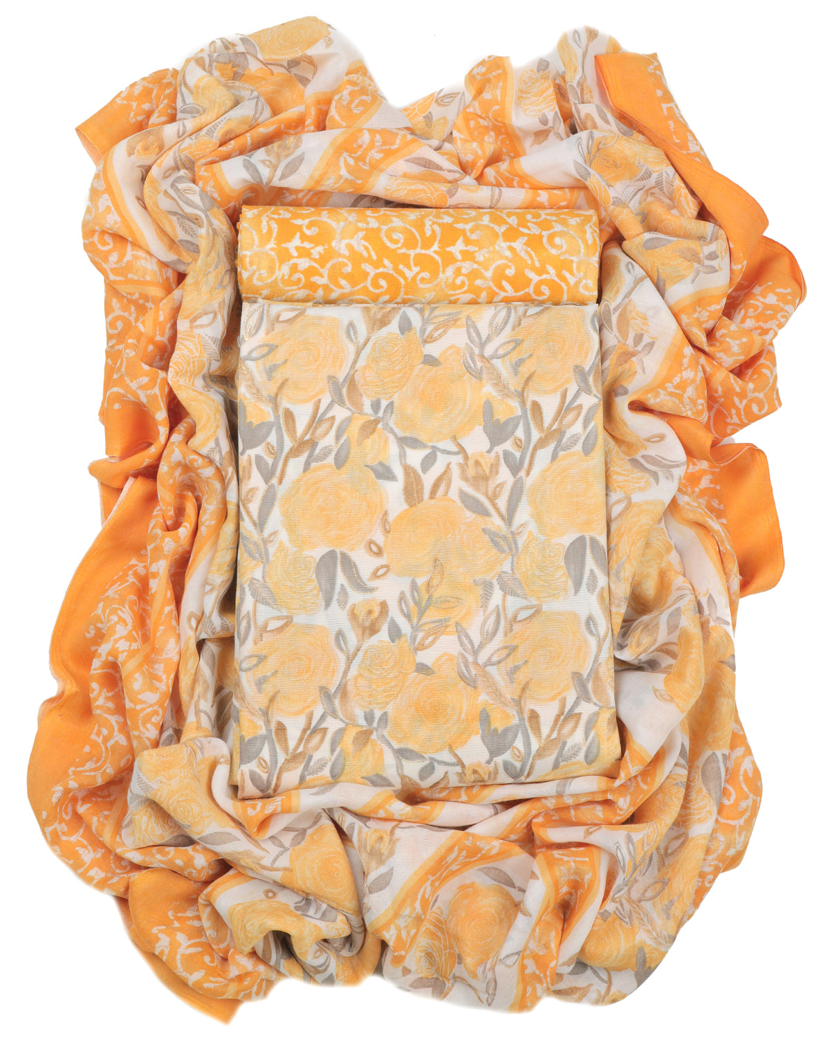 Cotton viscose unstitched salwar suit material