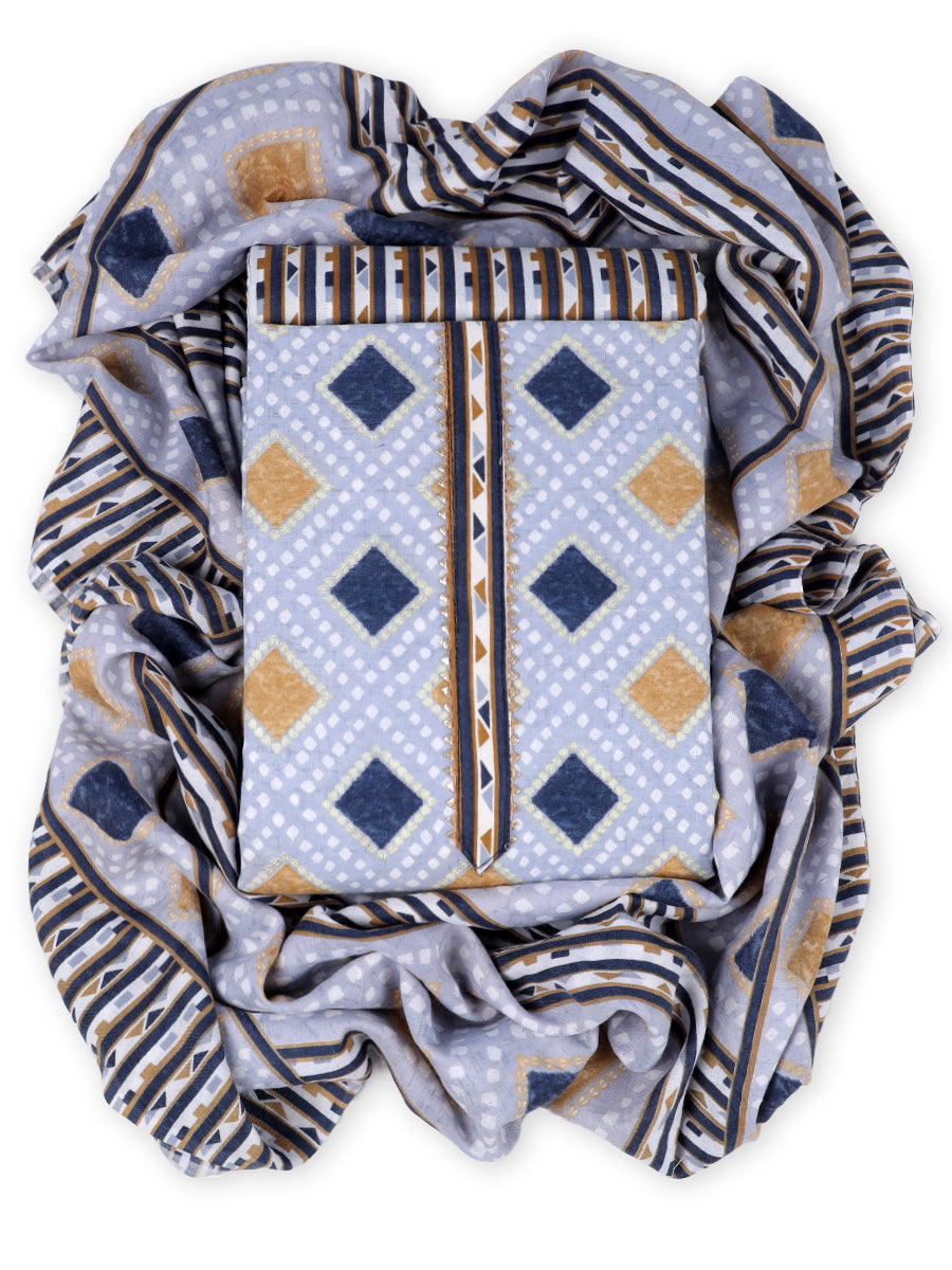 Cotton blend Print unstitched dress material