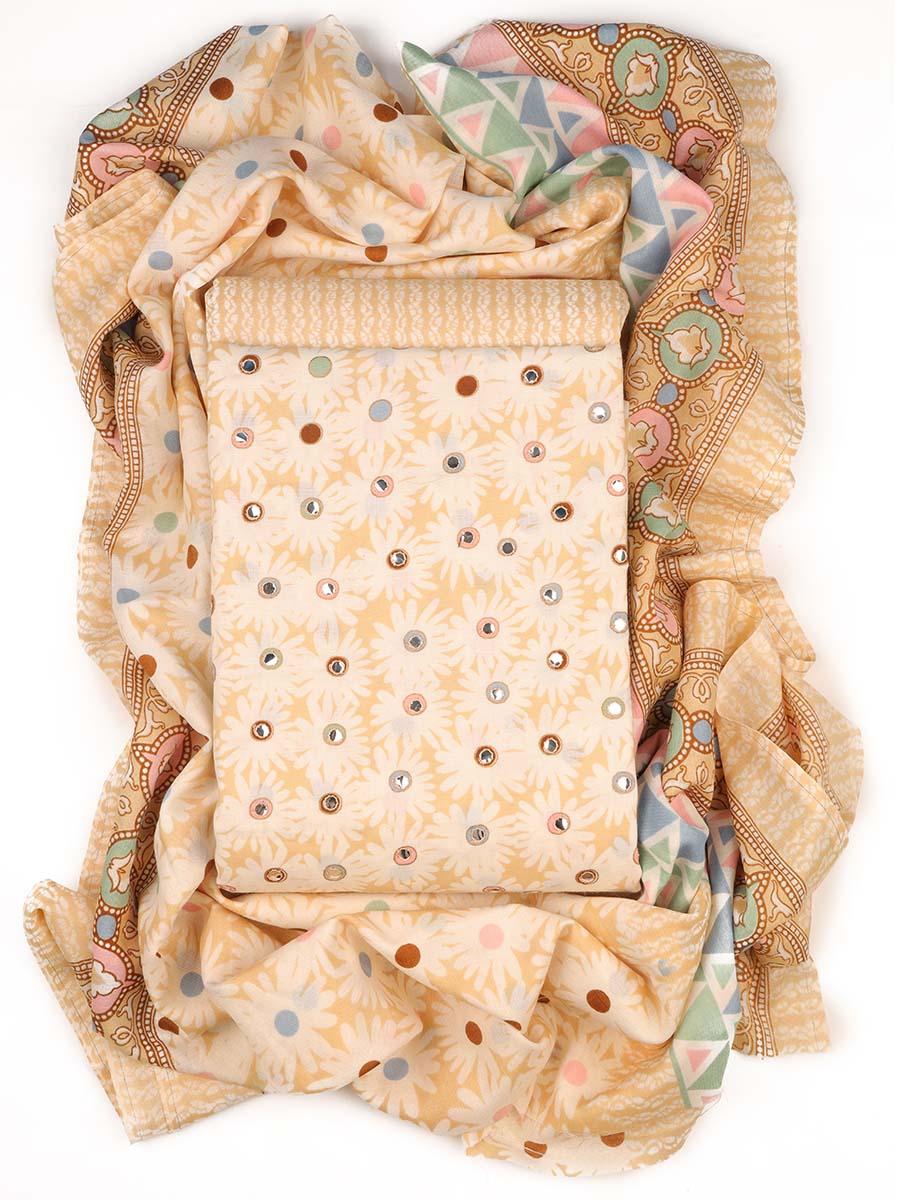 Cotton bland unstitched dress material