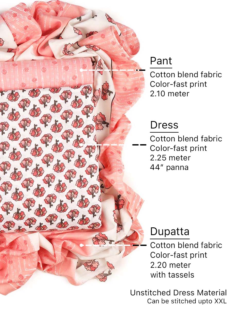 Cotton bland unstitched dress material