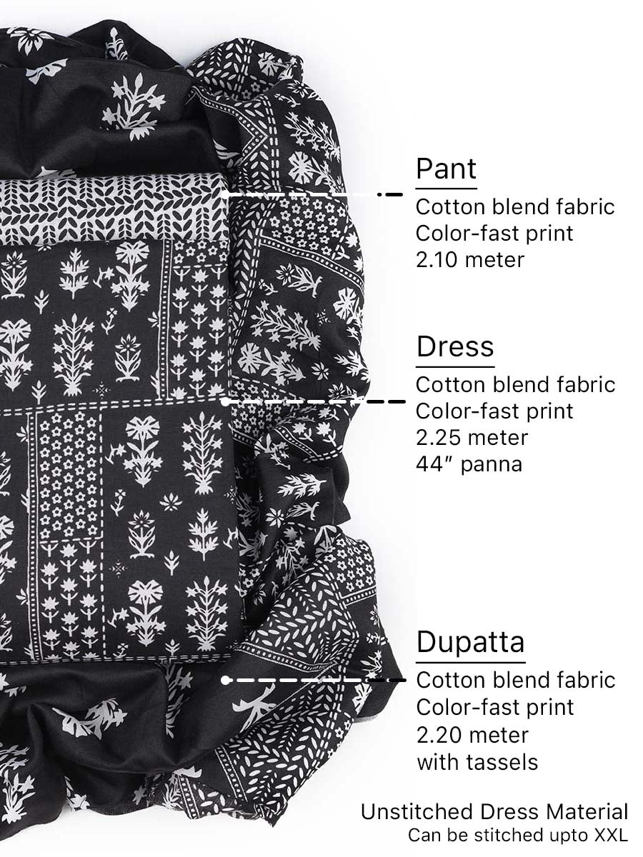 Cotton bland unstitched dress material