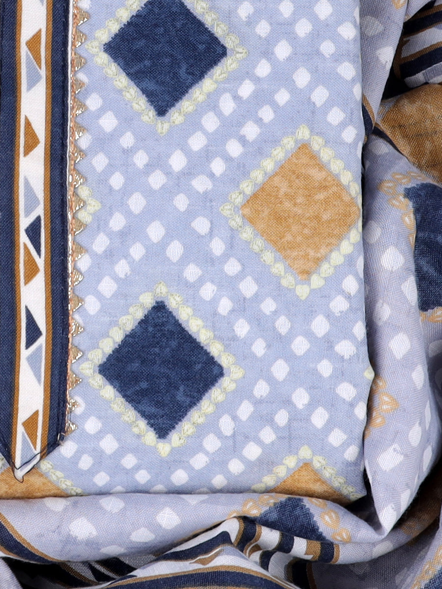 Cotton blend Print unstitched dress material
