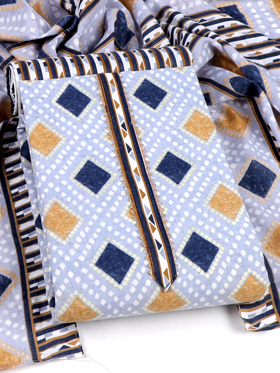 Cotton blend Print unstitched dress material