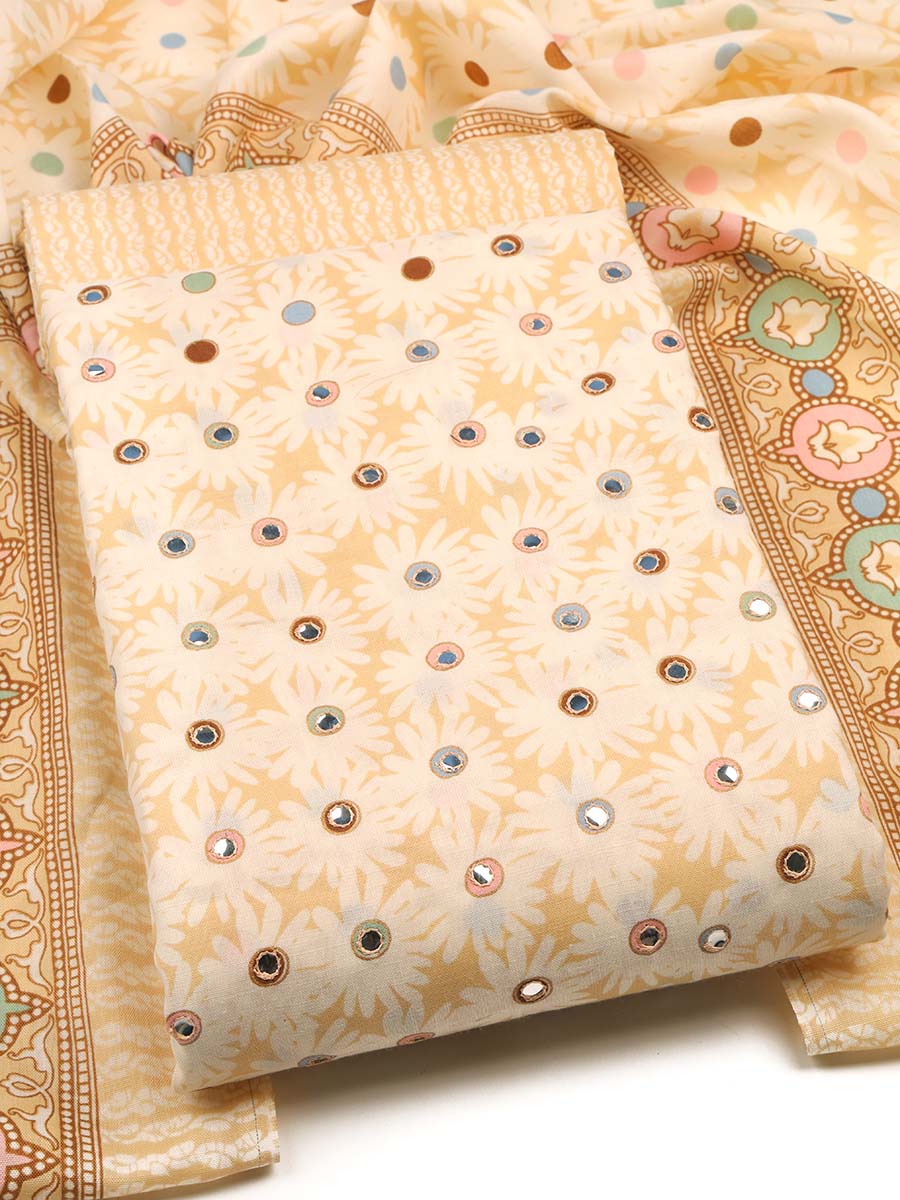 Cotton bland unstitched dress material