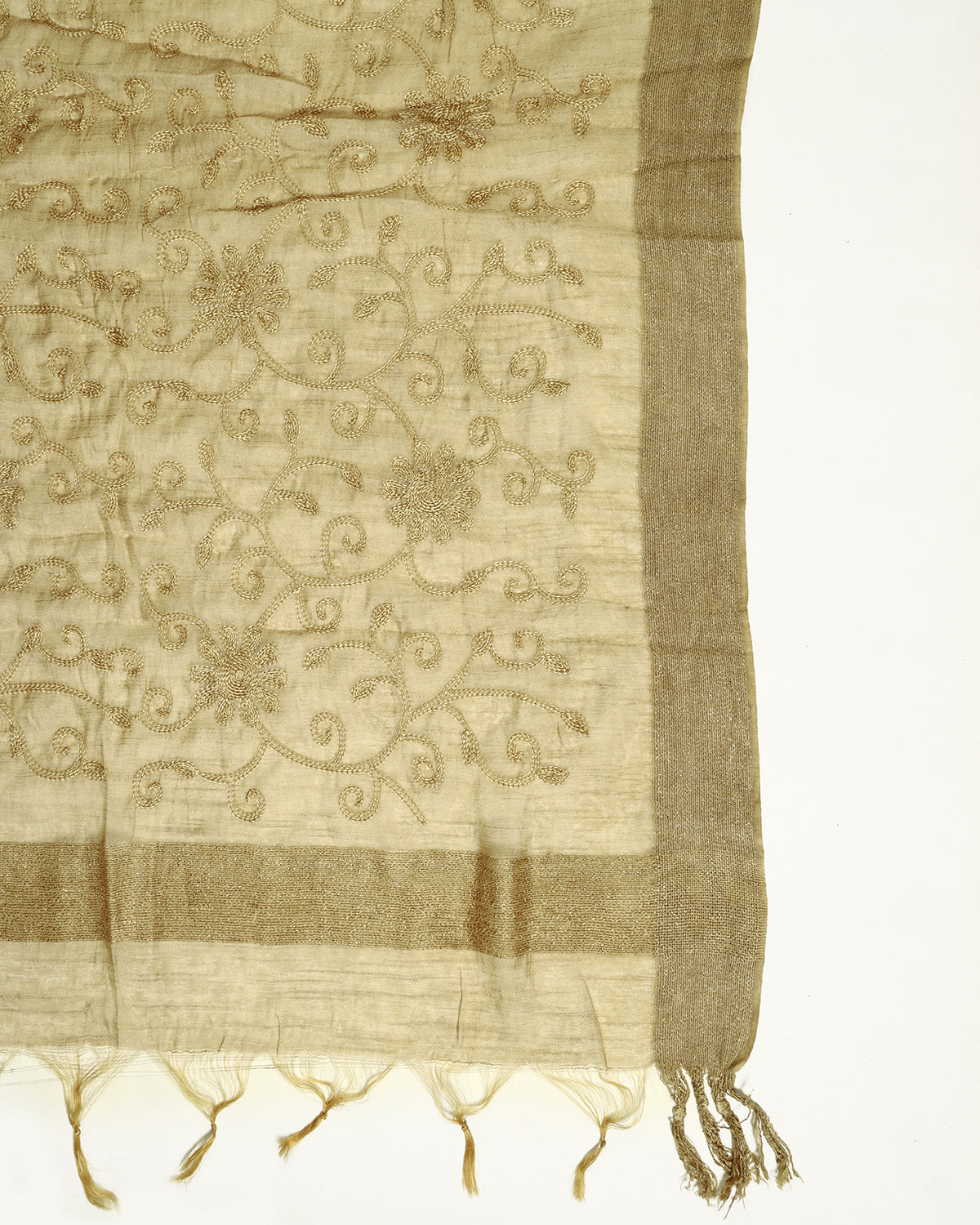 Cotton embroidered dupatta