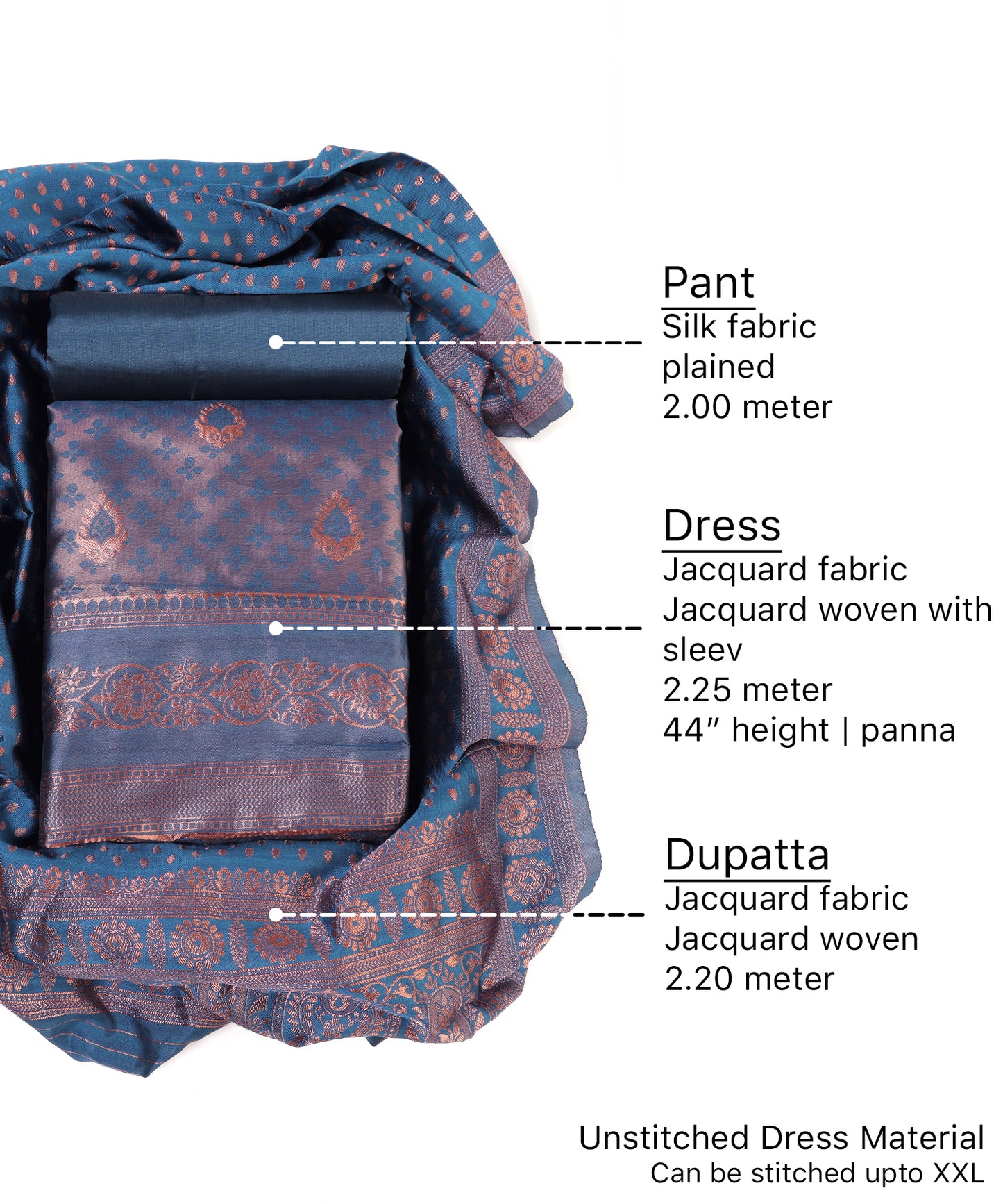 Jacquard Work unstitched dress material