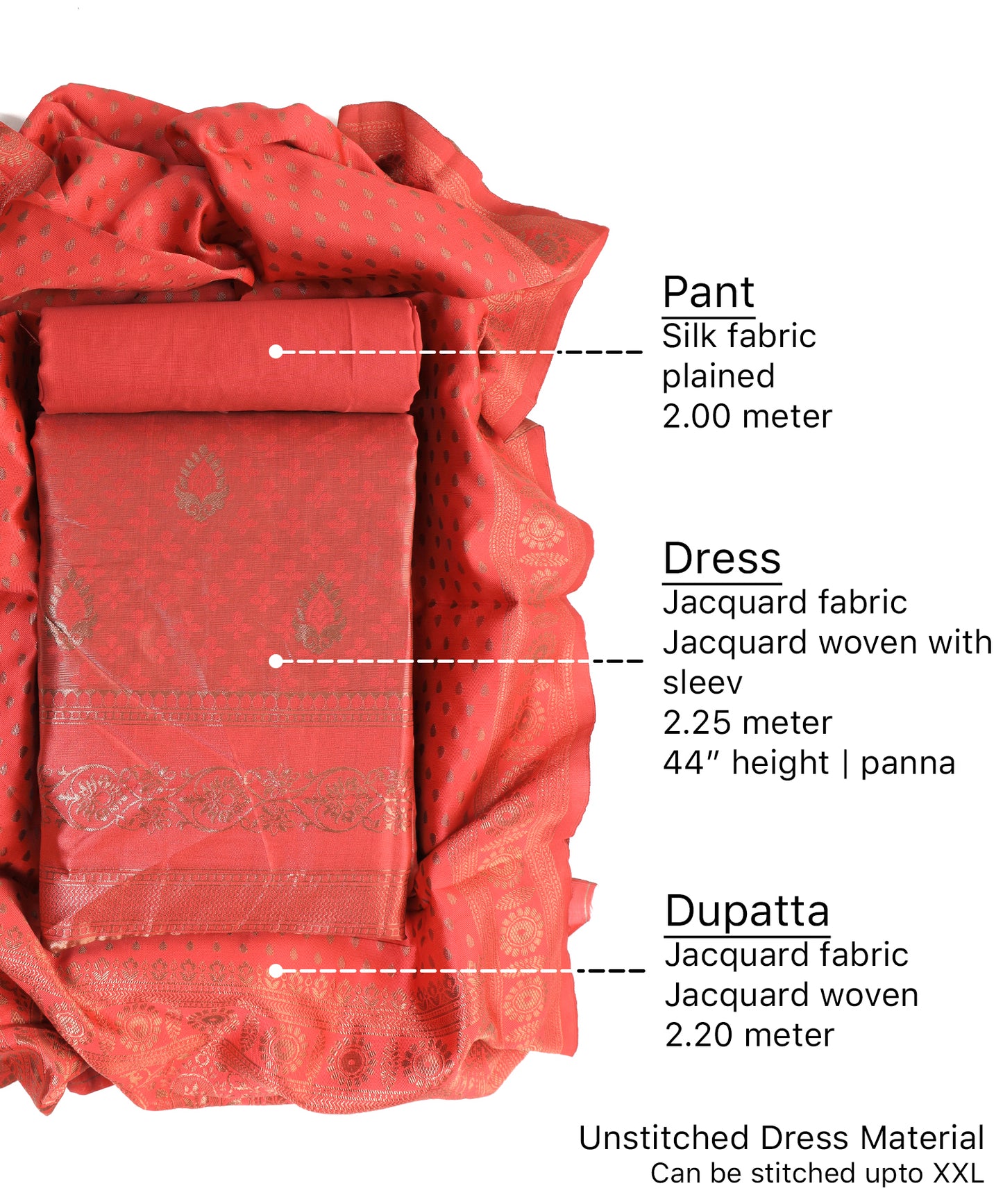 Jacquard Work unstitched dress material