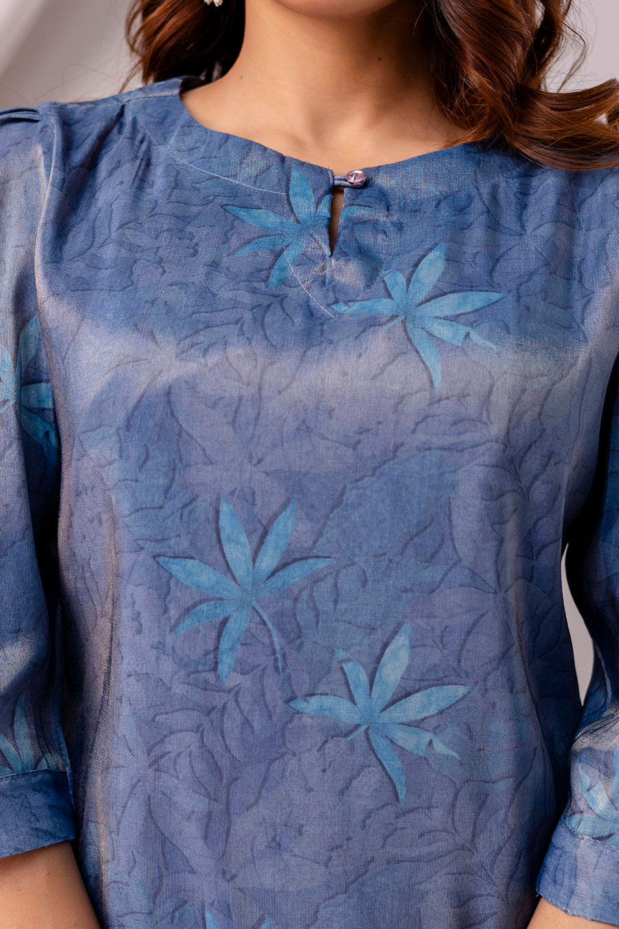 Women’s Shimmer Silk Printed Kurta with Dupatta