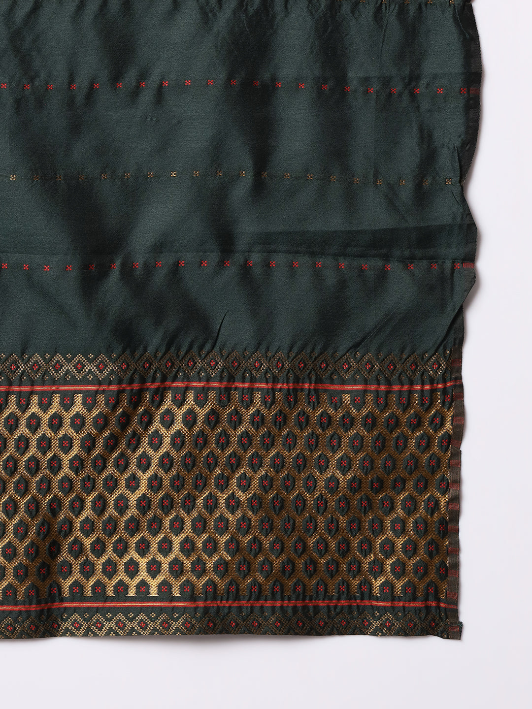 Silk blend woven kurta set with jacquard silk dupatta