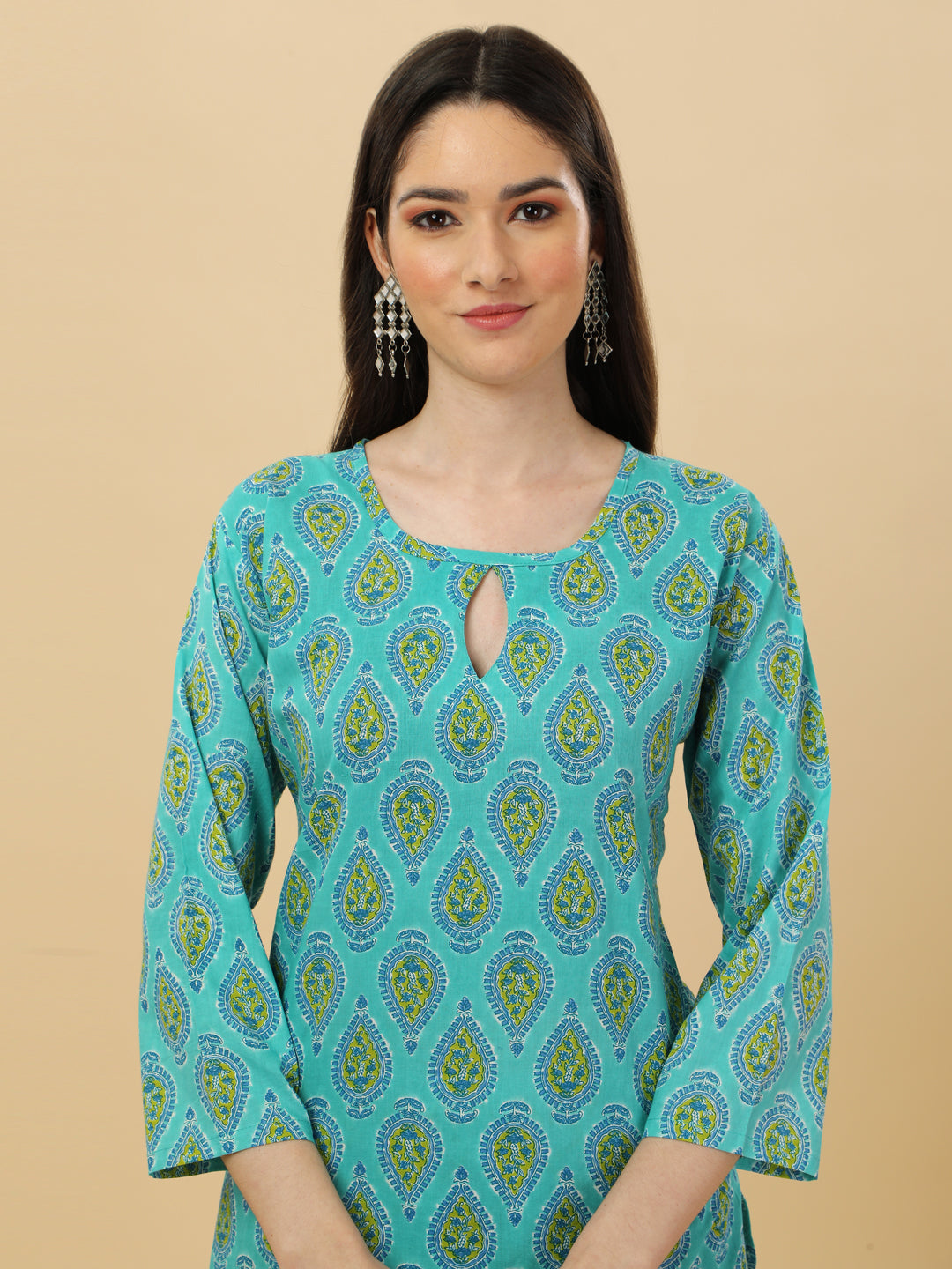 Cotton print kurta set with dupatta