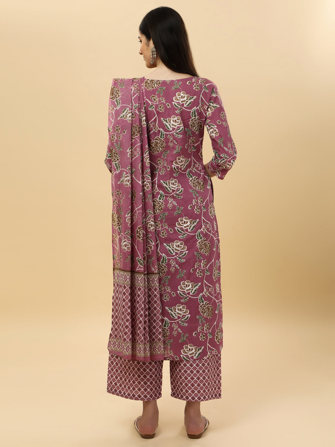 Cotton print kurta set with dupatta