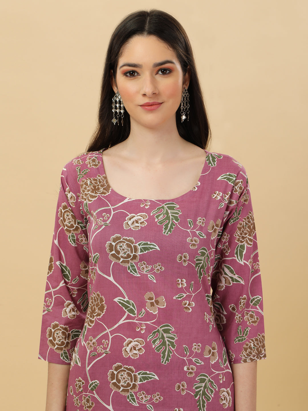 Cotton print kurta set with dupatta