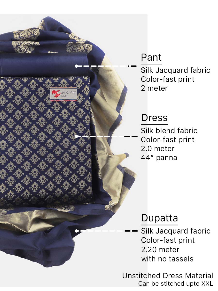 Silk Jacquard bland unstitched dress material