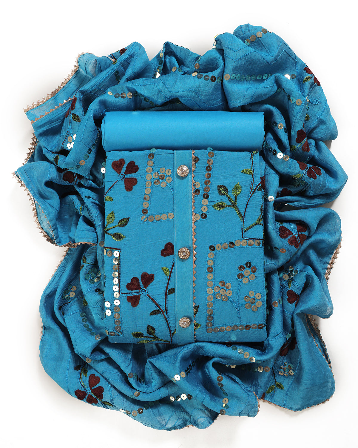 Chanderi Cotton bland unstitched dress material