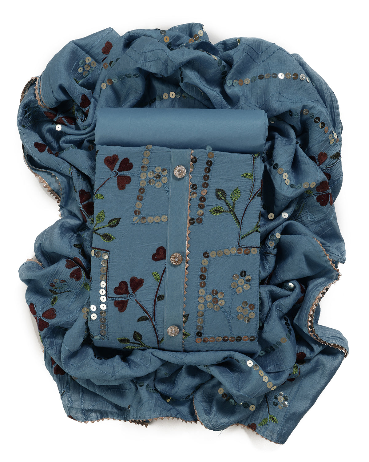 Chanderi Cotton bland unstitched dress material