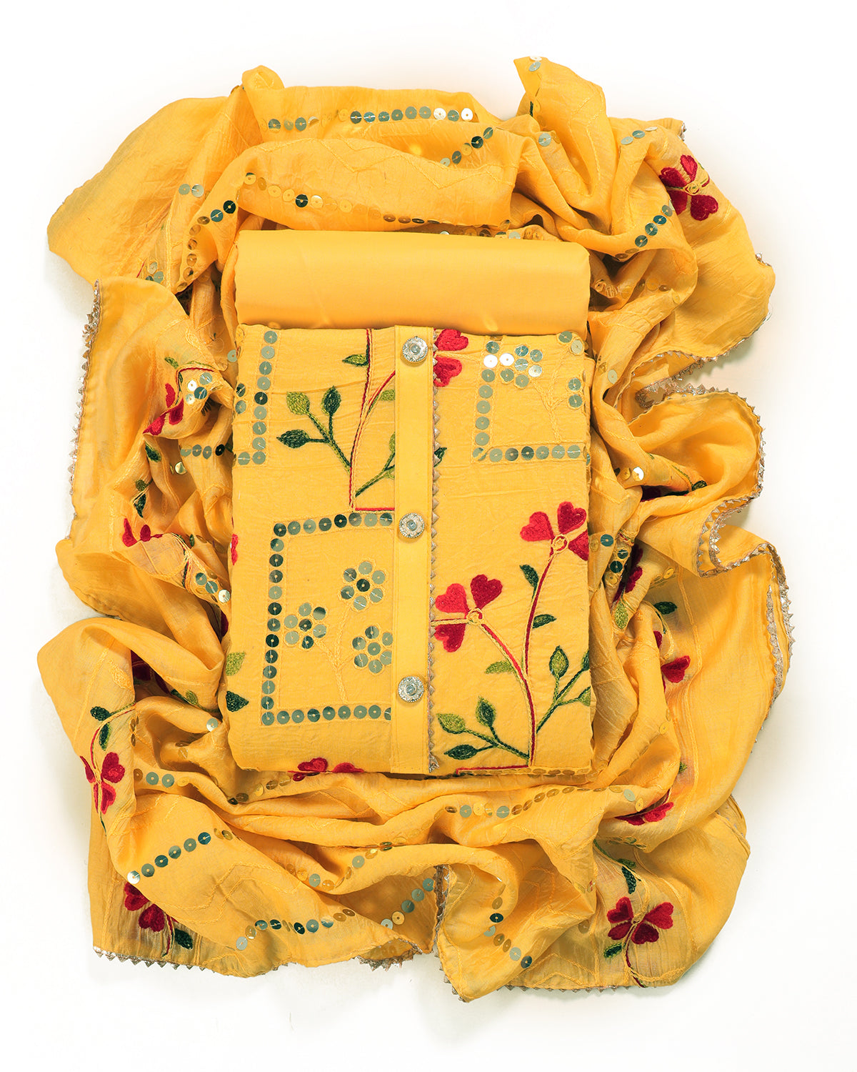 Chanderi Cotton bland unstitched dress material