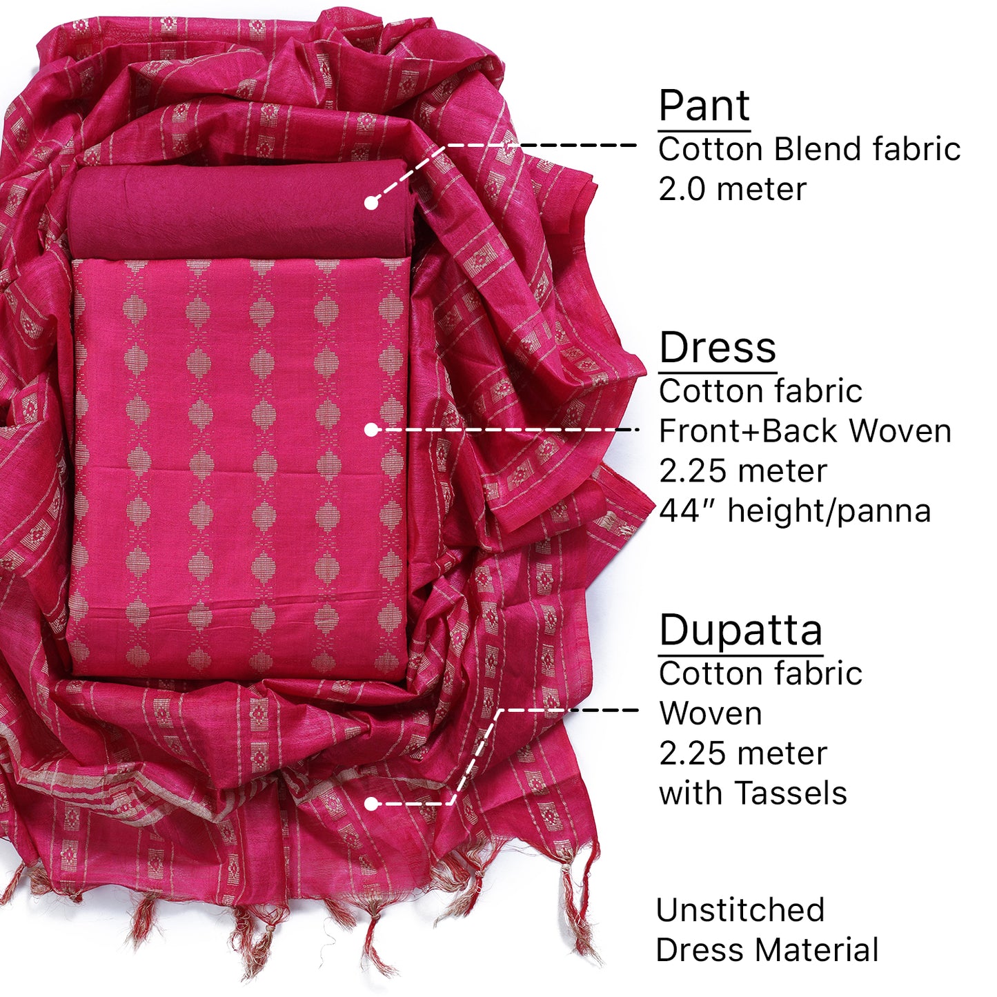 Cotton bland unstitched dress material