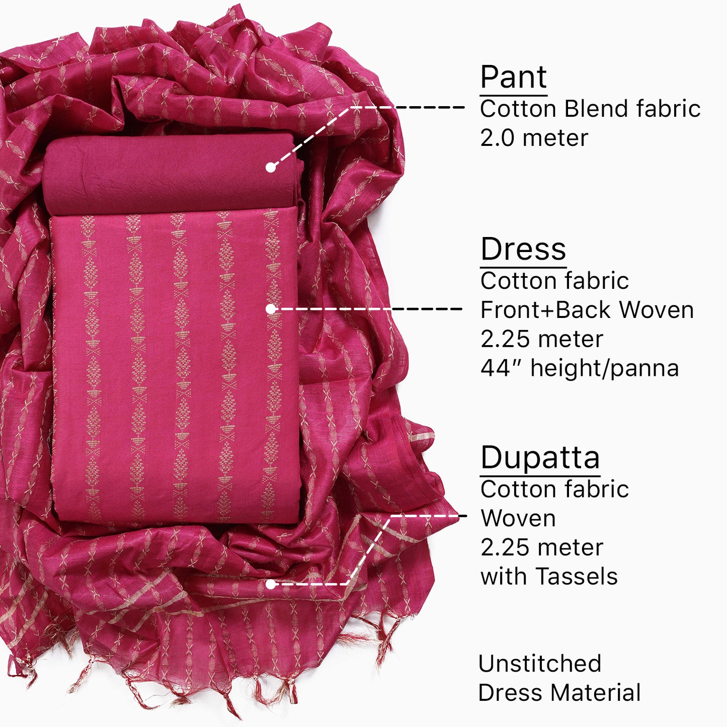 Cotton bland unstitched dress material