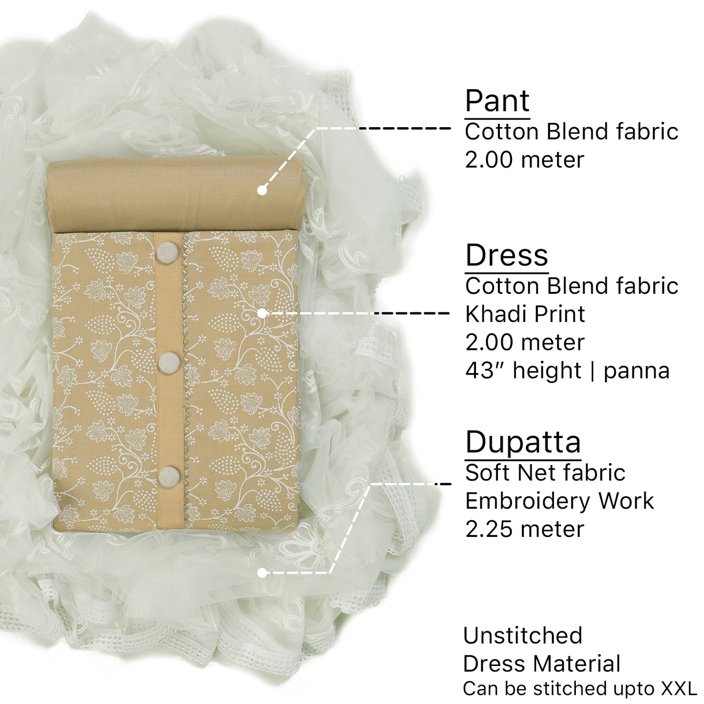 Cotton bland unstitched dress material