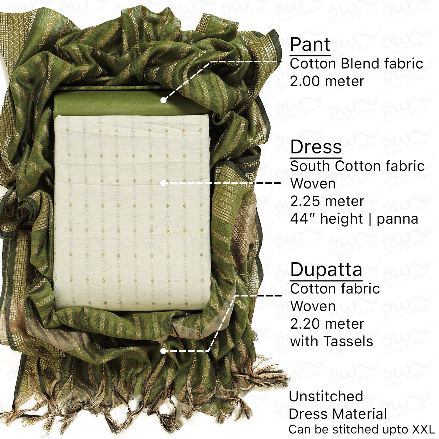 South Cotton bland unstitched dress material