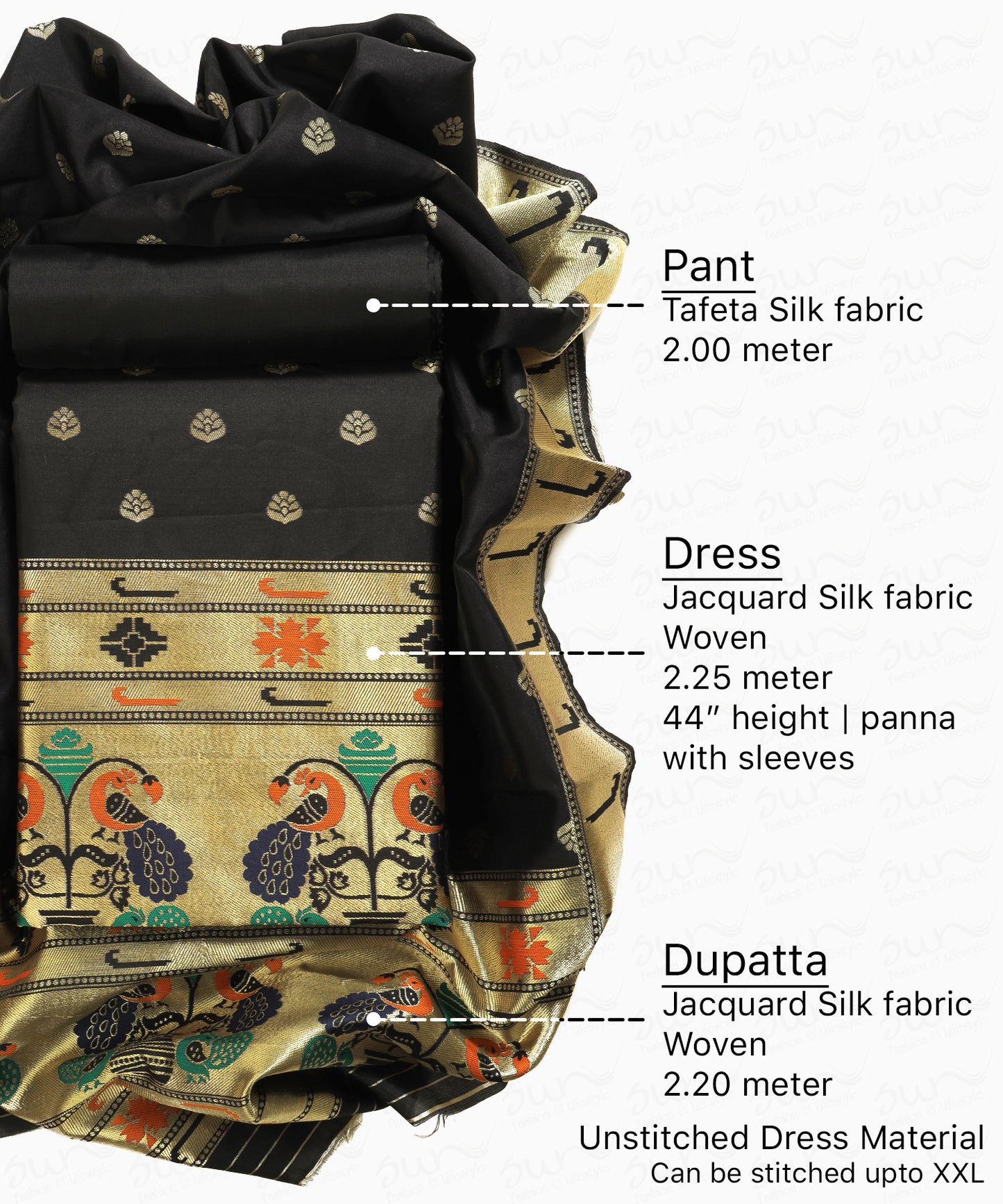 Silk bland unstitched dress material