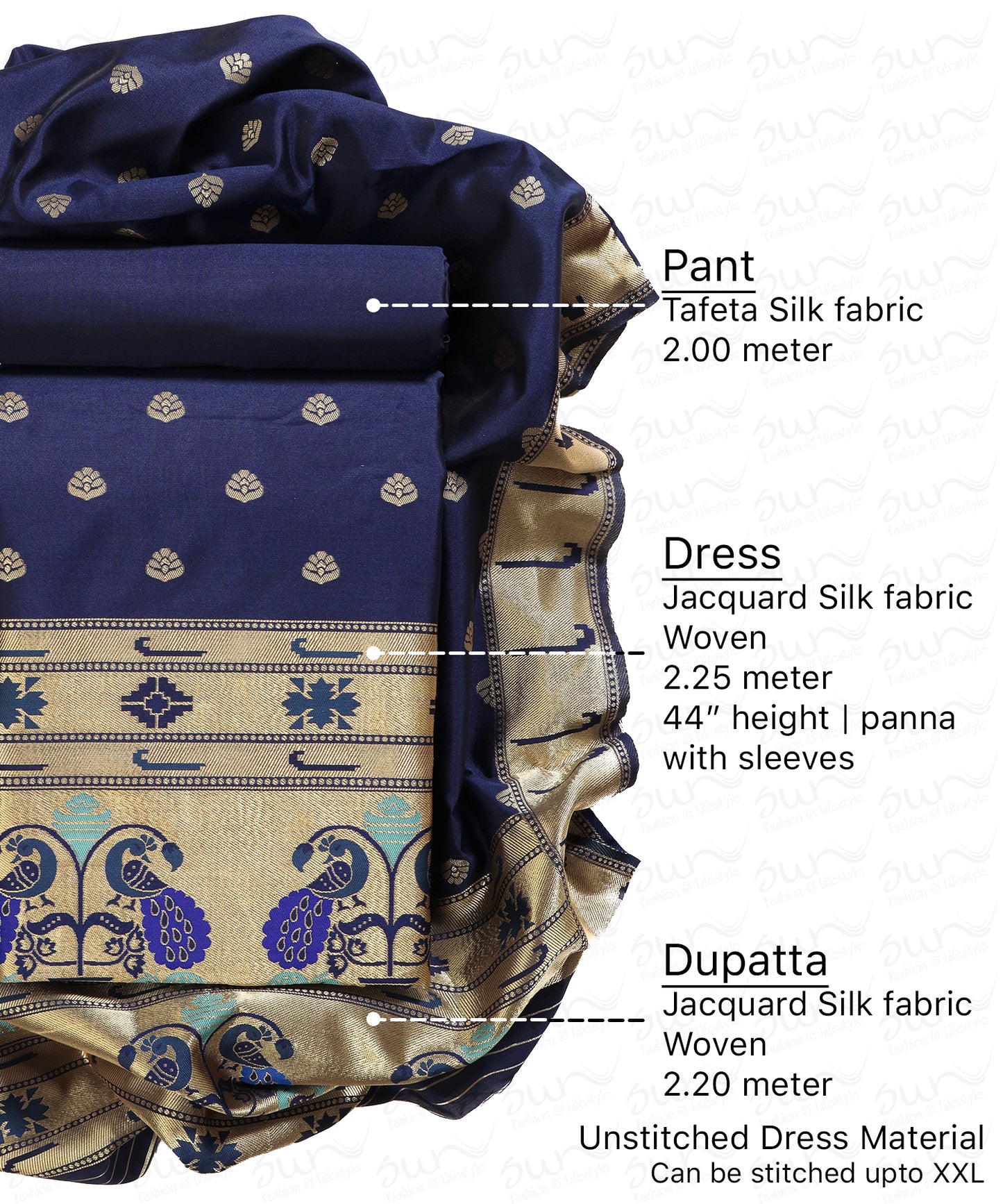 Silk bland unstitched dress material