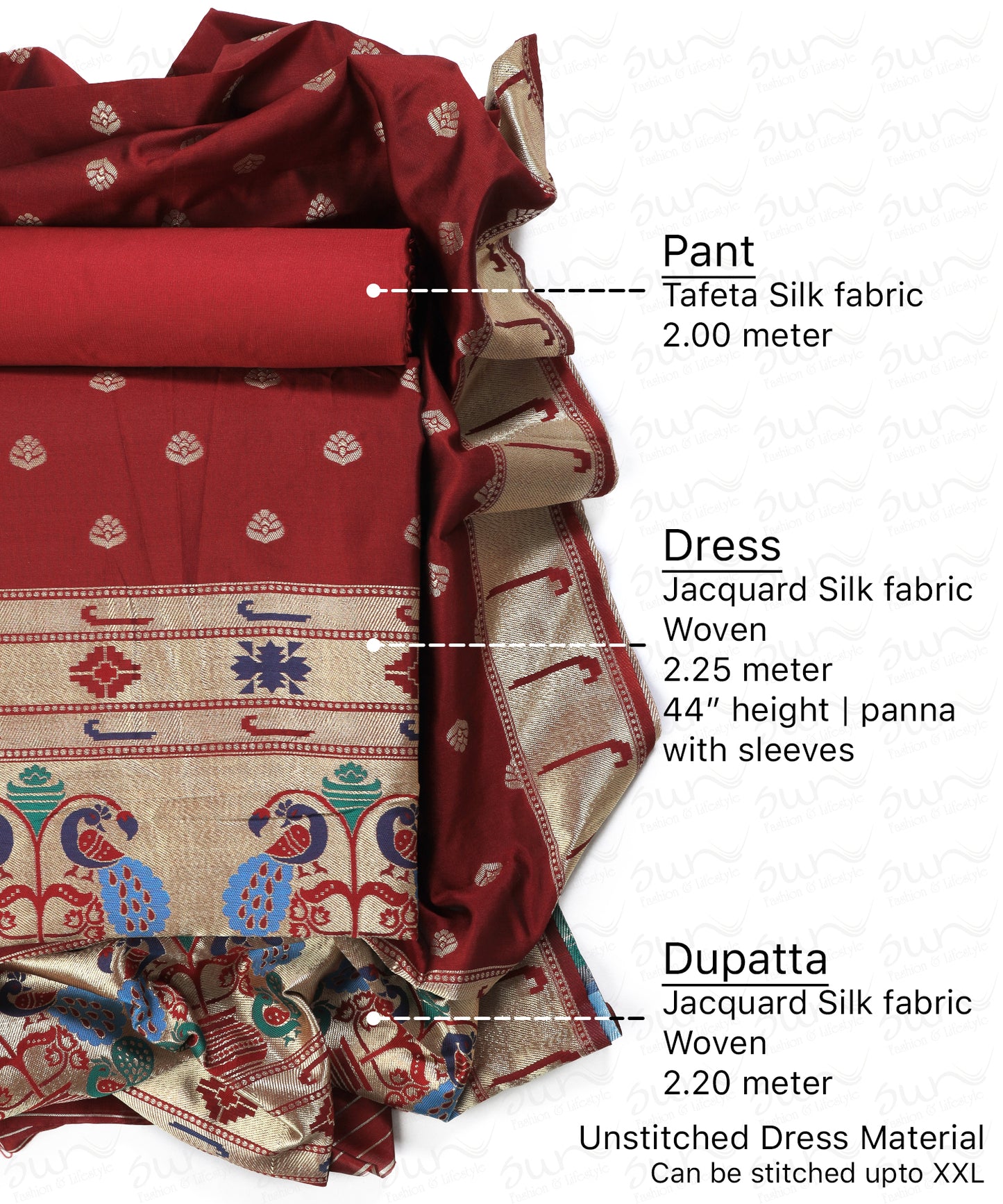 Silk bland unstitched dress material