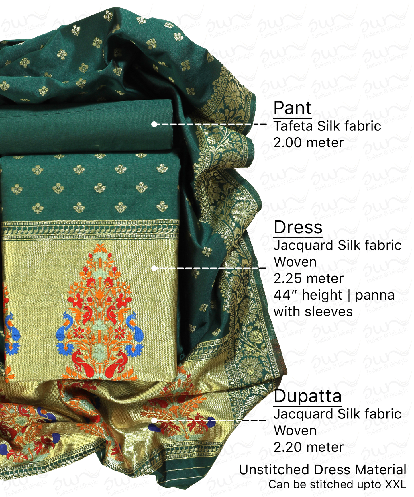 Silk bland unstitched dress material